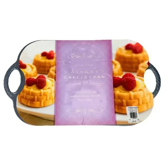 WILLIAMS-SONOMA Nordic Ware Shortcake Basket Pan Silver 3 Cup Cakelet Easter EUC - Picture 1 of 5